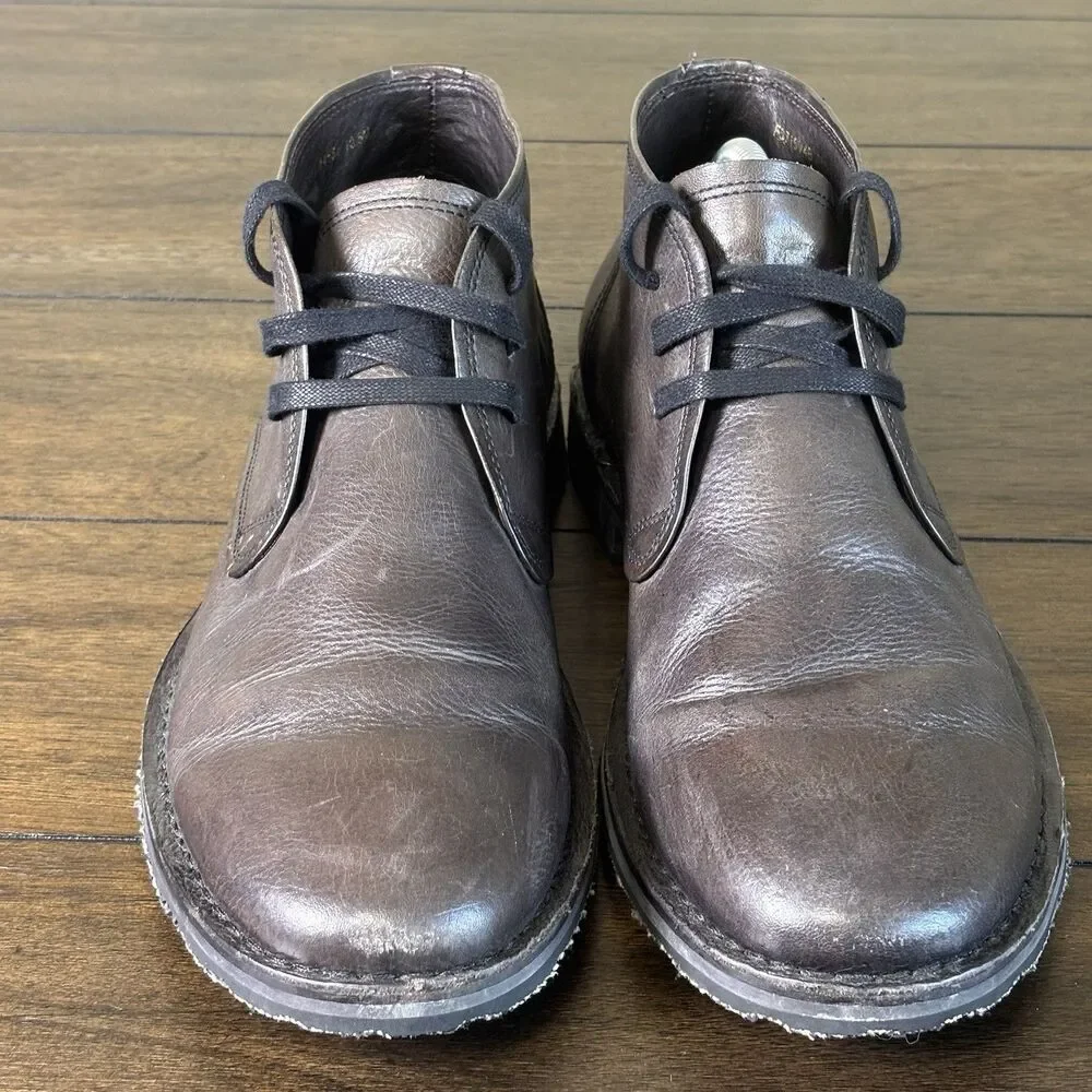 John Varvatos Portland Chukka Boots Shoes Mens Size 10.5 Brown Leather Lace Up